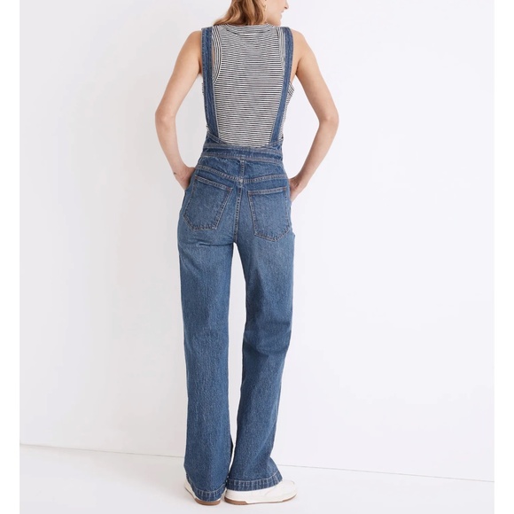 Madewell High-Rise Loose Flare Overalls Blue Size 4 - Picture 3 of 16